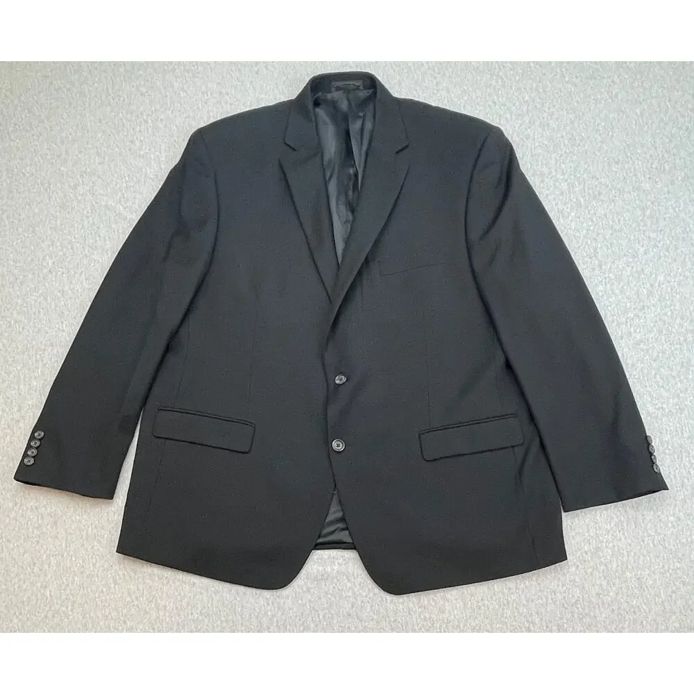 Lauren‎ Ralph Lauren Blazer Mens 48R Black 100% Wool 2-Button Single Breast